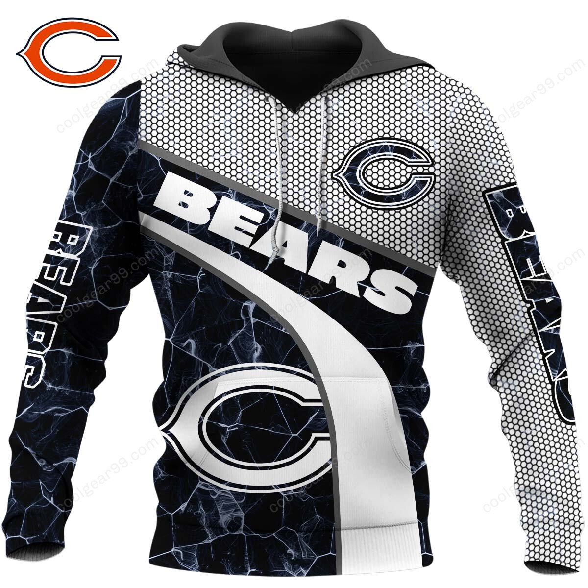 Buildercar - NFL x Chicago BeArsenal Electric Marble Personalized Hoodie