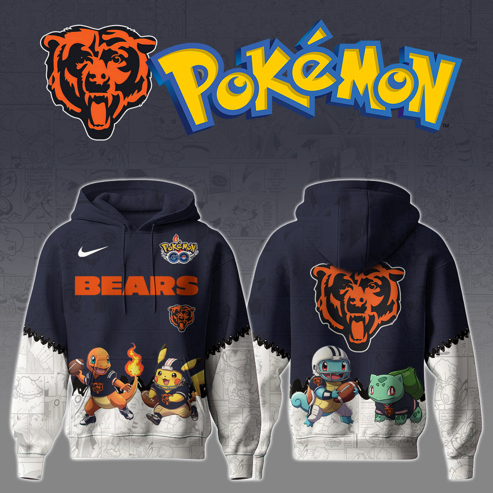 Buildercar - NFL x Chicago BeArsenal x Pokémon 3D Hoodie