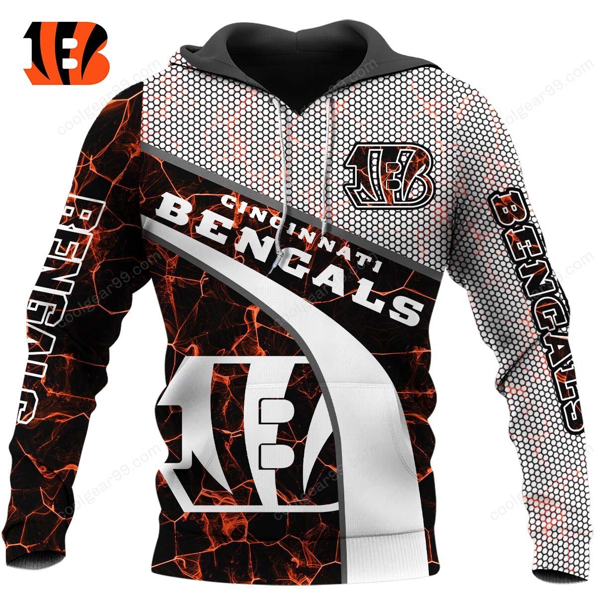 Buildercar - NFL x Cincinnati Bengals Electric Marble Personalized Hoodie