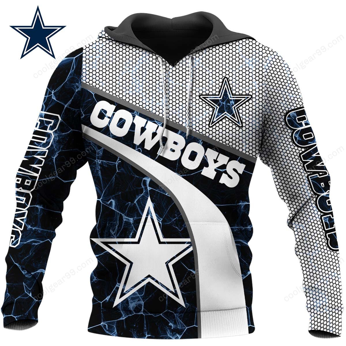 Buildercar - NFL x Dallas Cowboys Electric Marble Personalized Hoodie