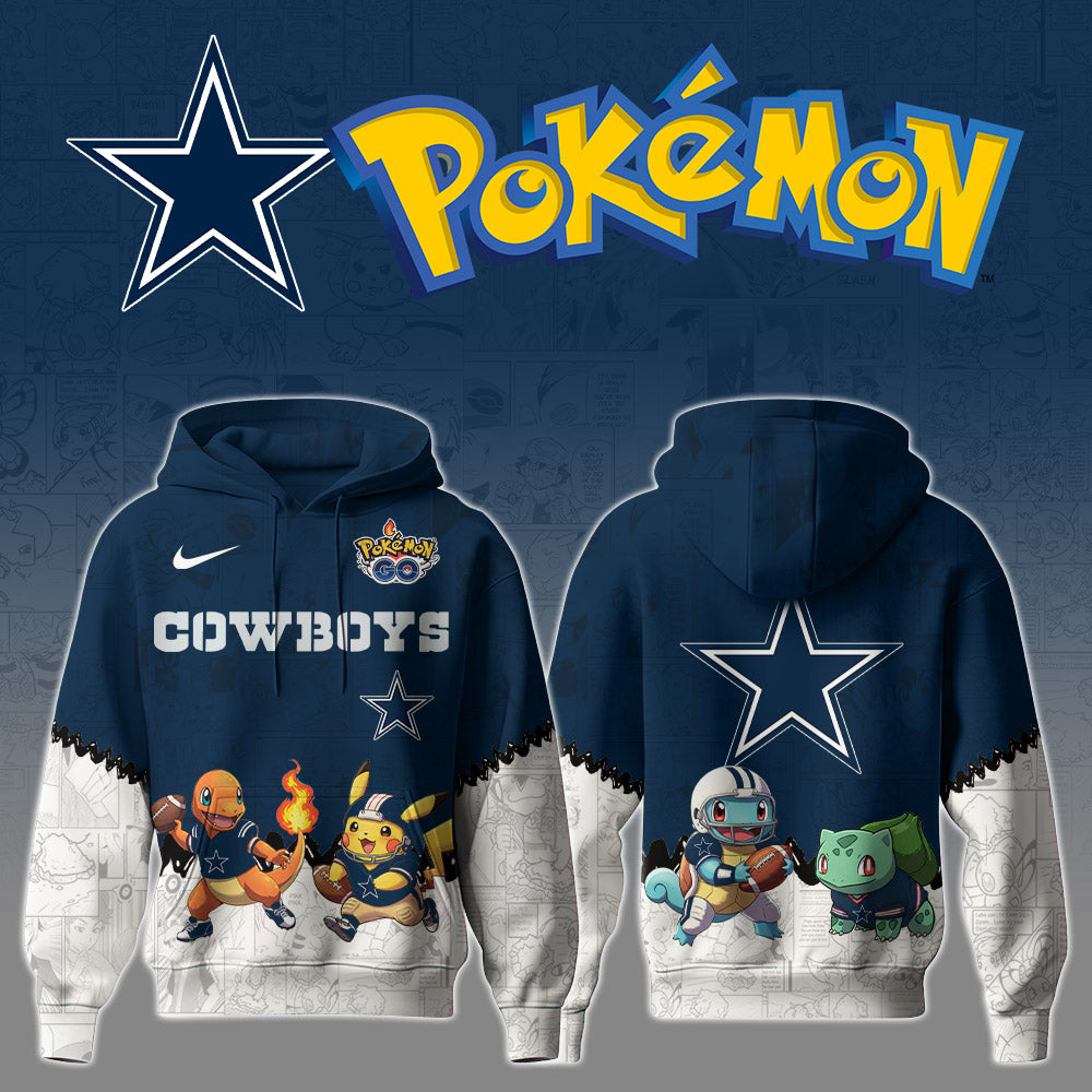 Buildercar - NFL x Dallas Cowboys x Pokémon 3D Hoodie