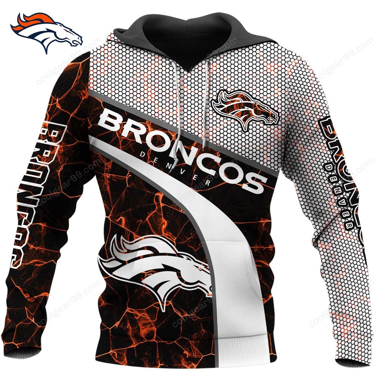 Buildercar - NFL x Denver Broncos Electric Marble Personalized Hoodie