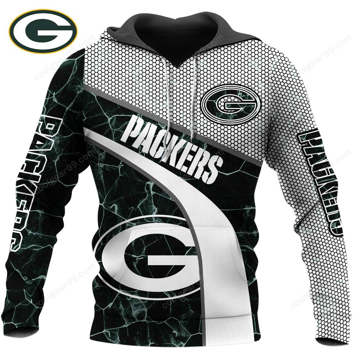 Buildercar - NFL x Green Bay Packers Electric Marble Personalized Hoodie