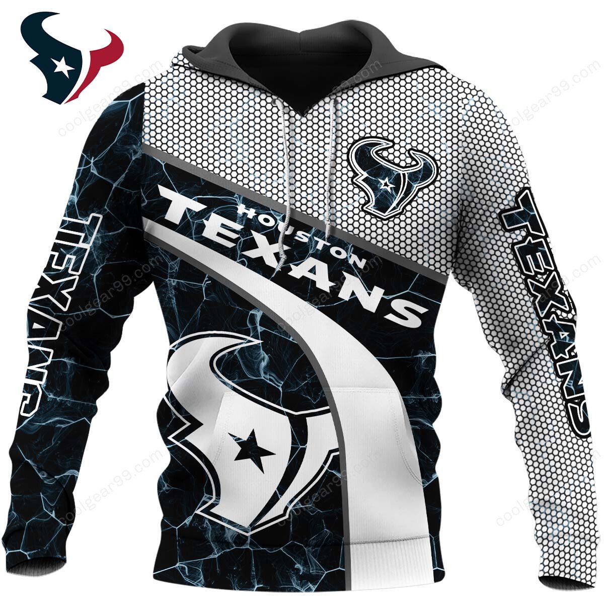 Buildercar - NFL x Houston Texans Electric Marble Personalized Hoodie