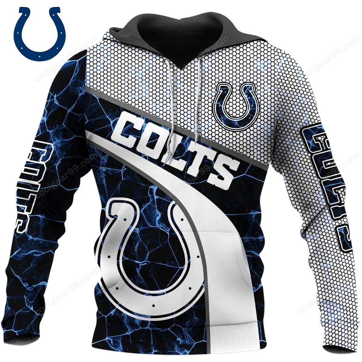 Buildercar - NFL x Indianapolis Colts Electric Marble Personalized Hoodie