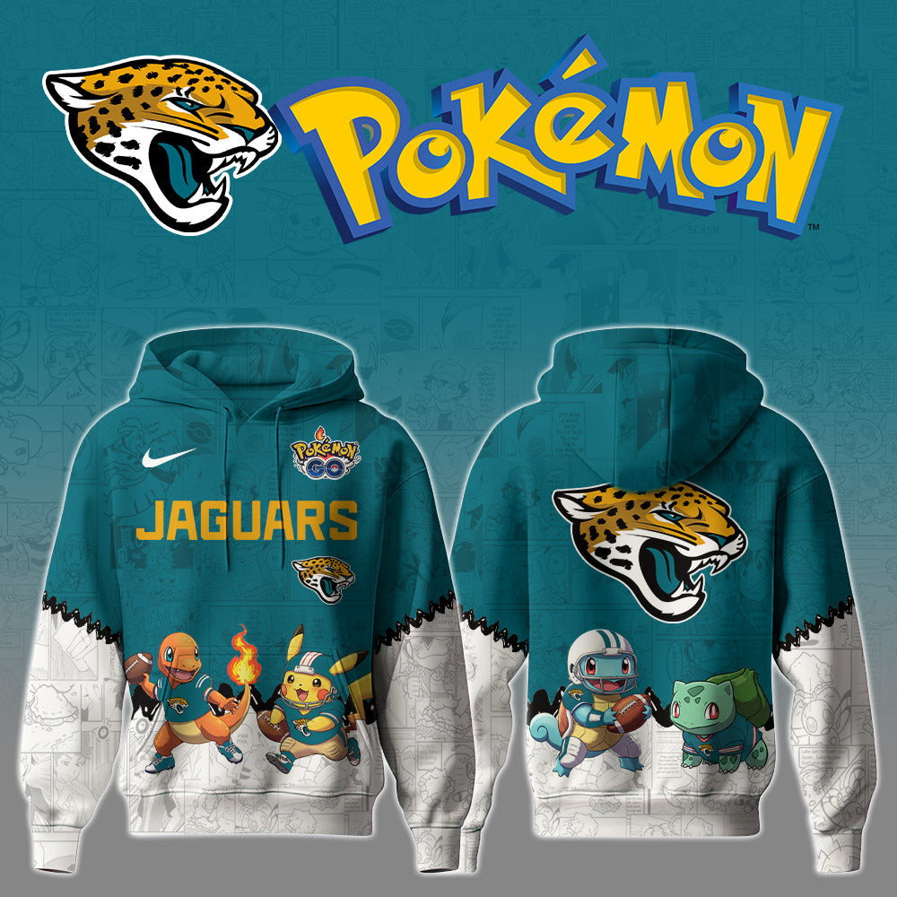 Buildercar - NFL x Jacksonville JaguArsenal x Pokémon 3D Hoodie