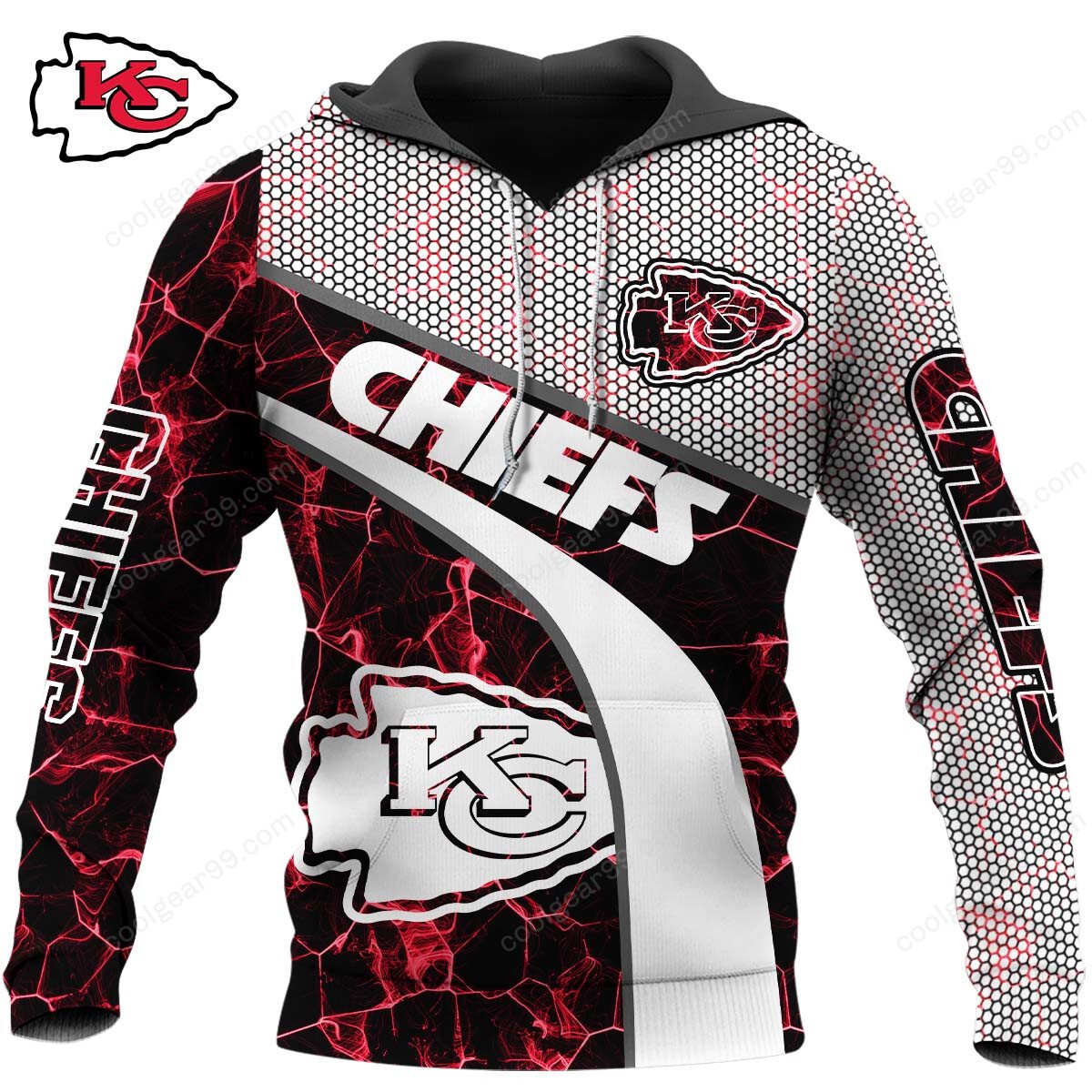 Buildercar - NFL x Kansas City Chiefs Electric Marble Personalized Hoodie