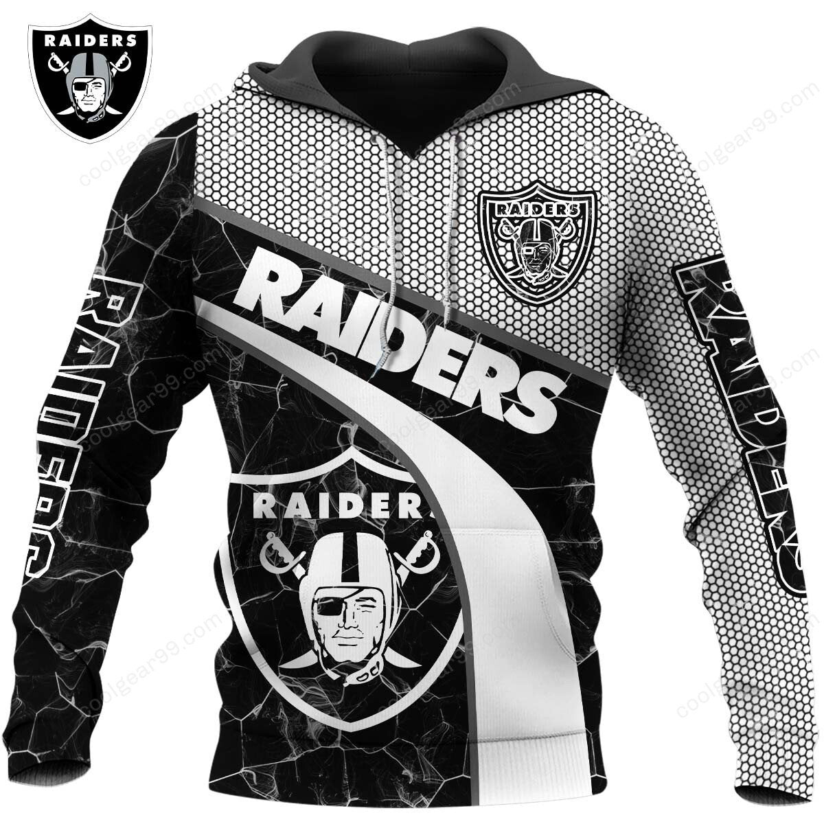 Buildercar - NFL x Las Vegas Raiders Electric Marble Personalized Hoodie
