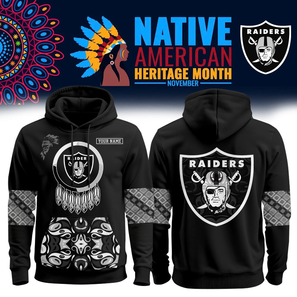 Buildercar - NFL x Las Vegas RaidersR Native Amercan Hoodie Edition V1 NAK