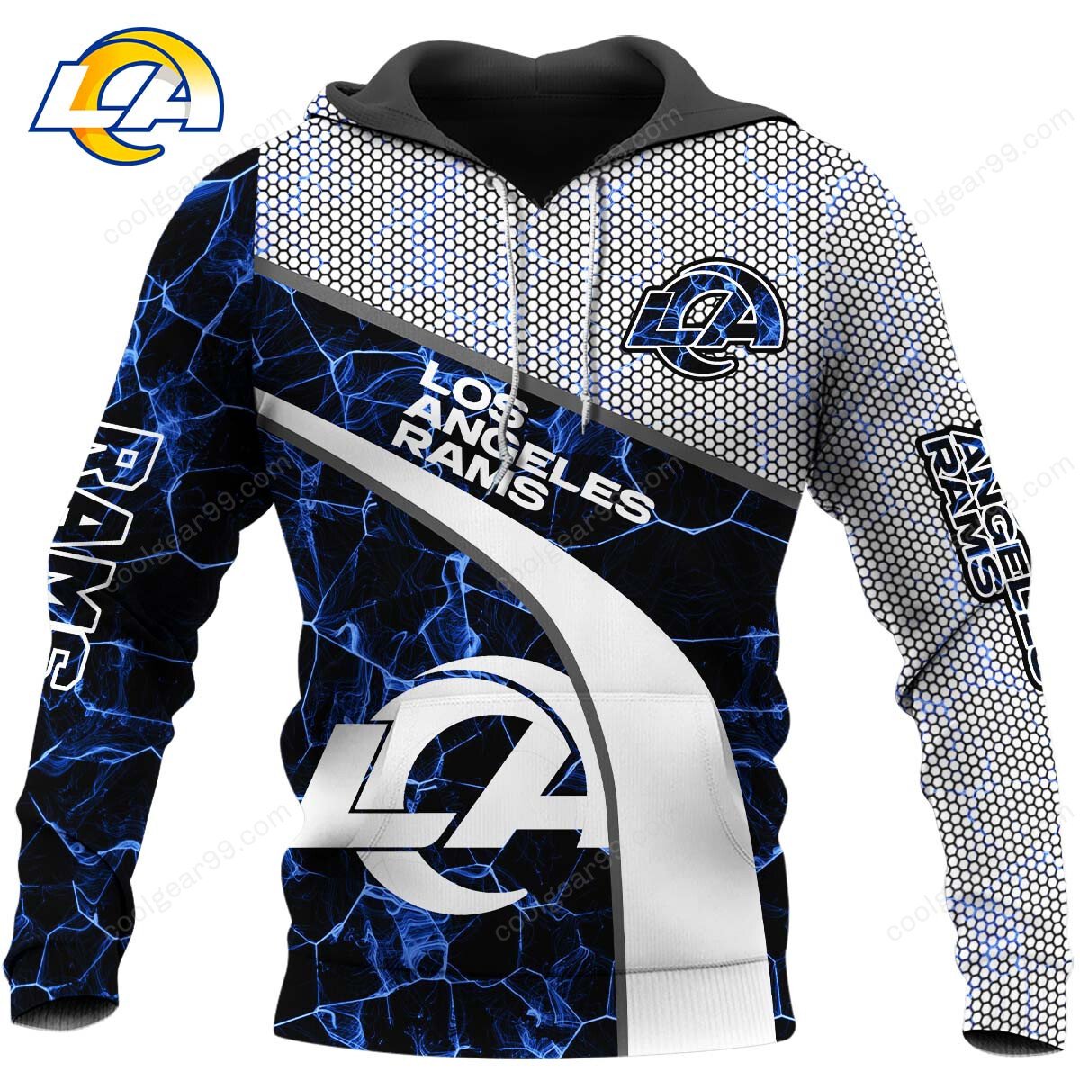 Buildercar - NFL x Los Angeles Rams Electric Marble Personalized Hoodie