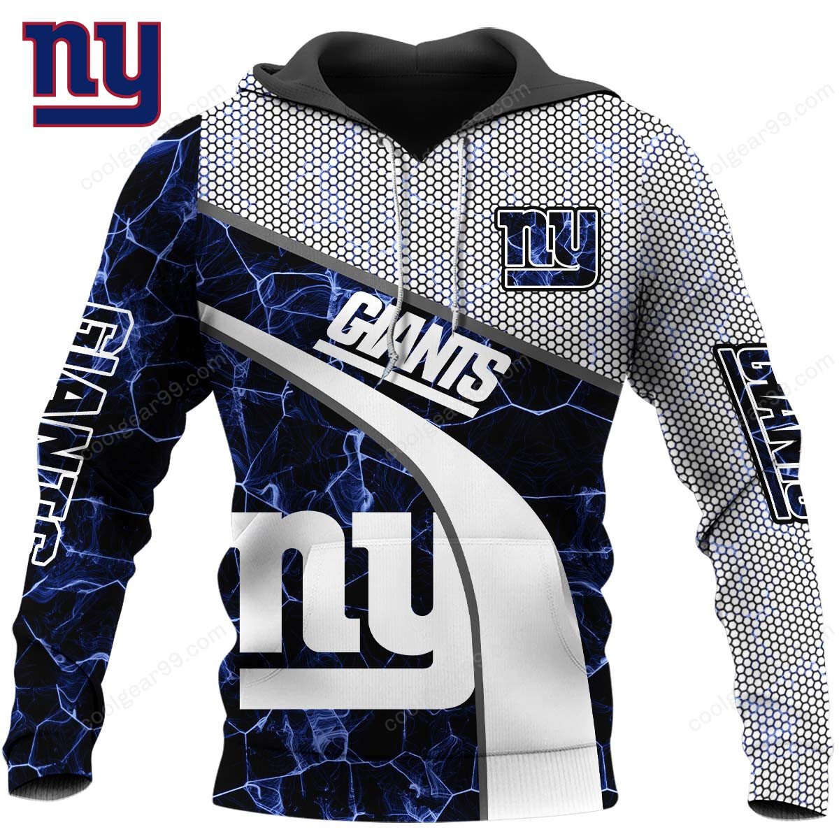 Buildercar - NFL x New York Giants Electric Marble Personalized Hoodie