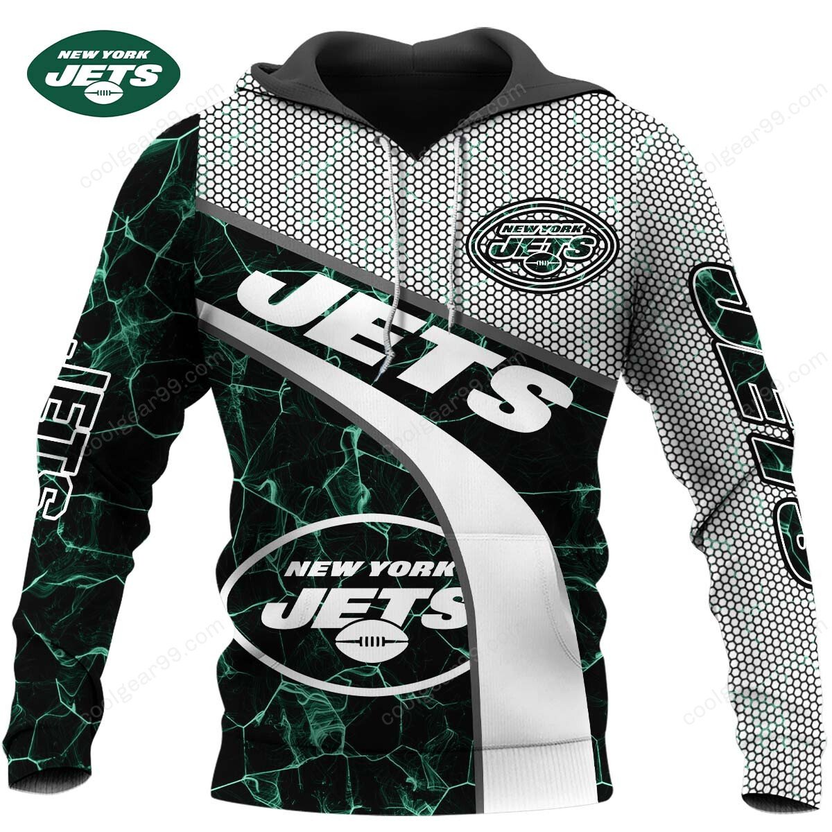 Buildercar - NFL x New York Jets Electric Marble Personalized Hoodie
