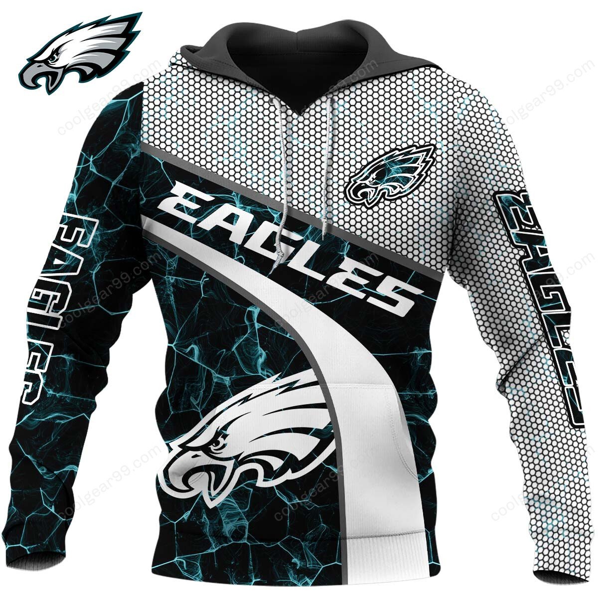 Buildercar - NFL x Philadelphia Eagles Electric Marble Personalized Hoodie