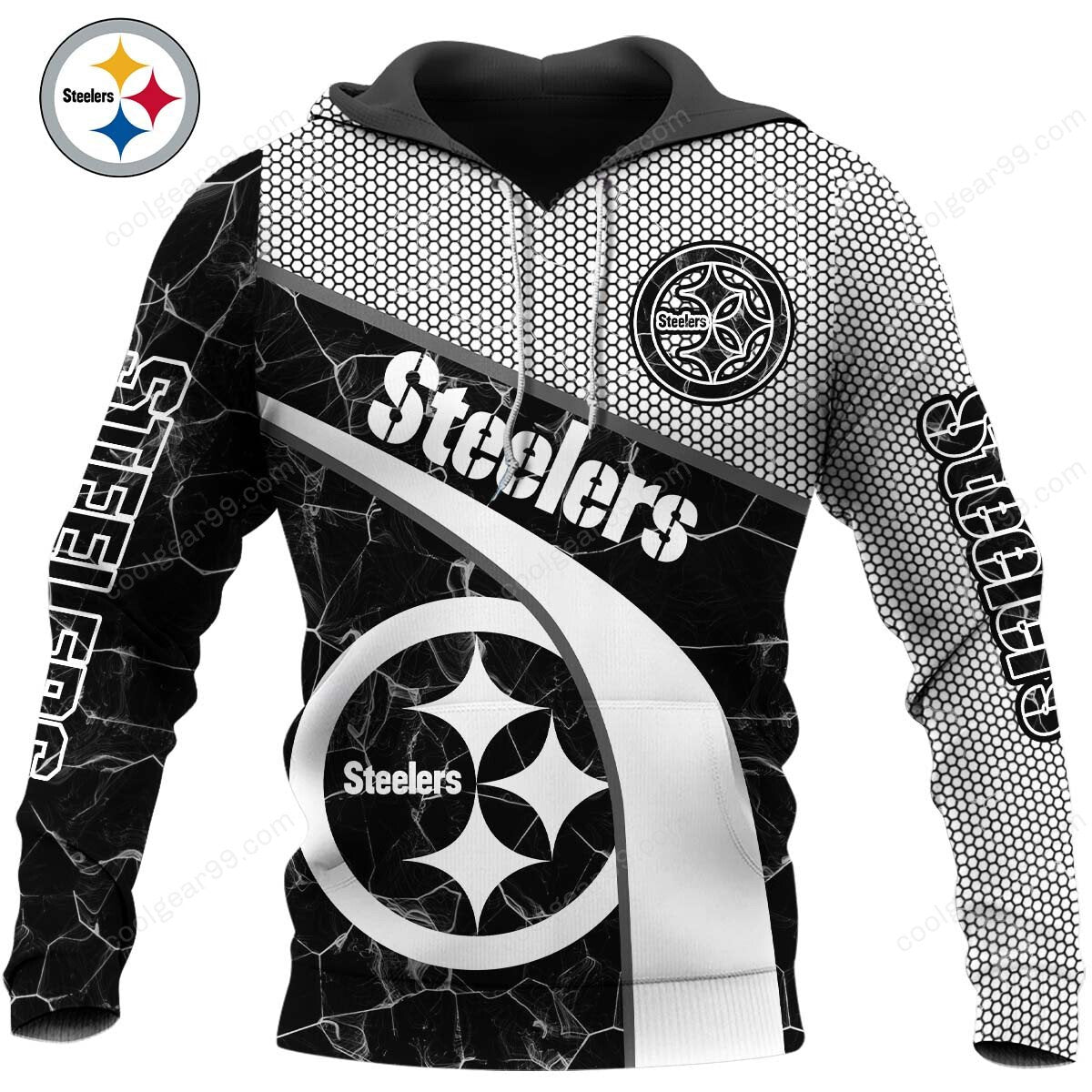 Buildercar - NFL x Pittsburgh Steelers Electric Marble Personalized Hoodie
