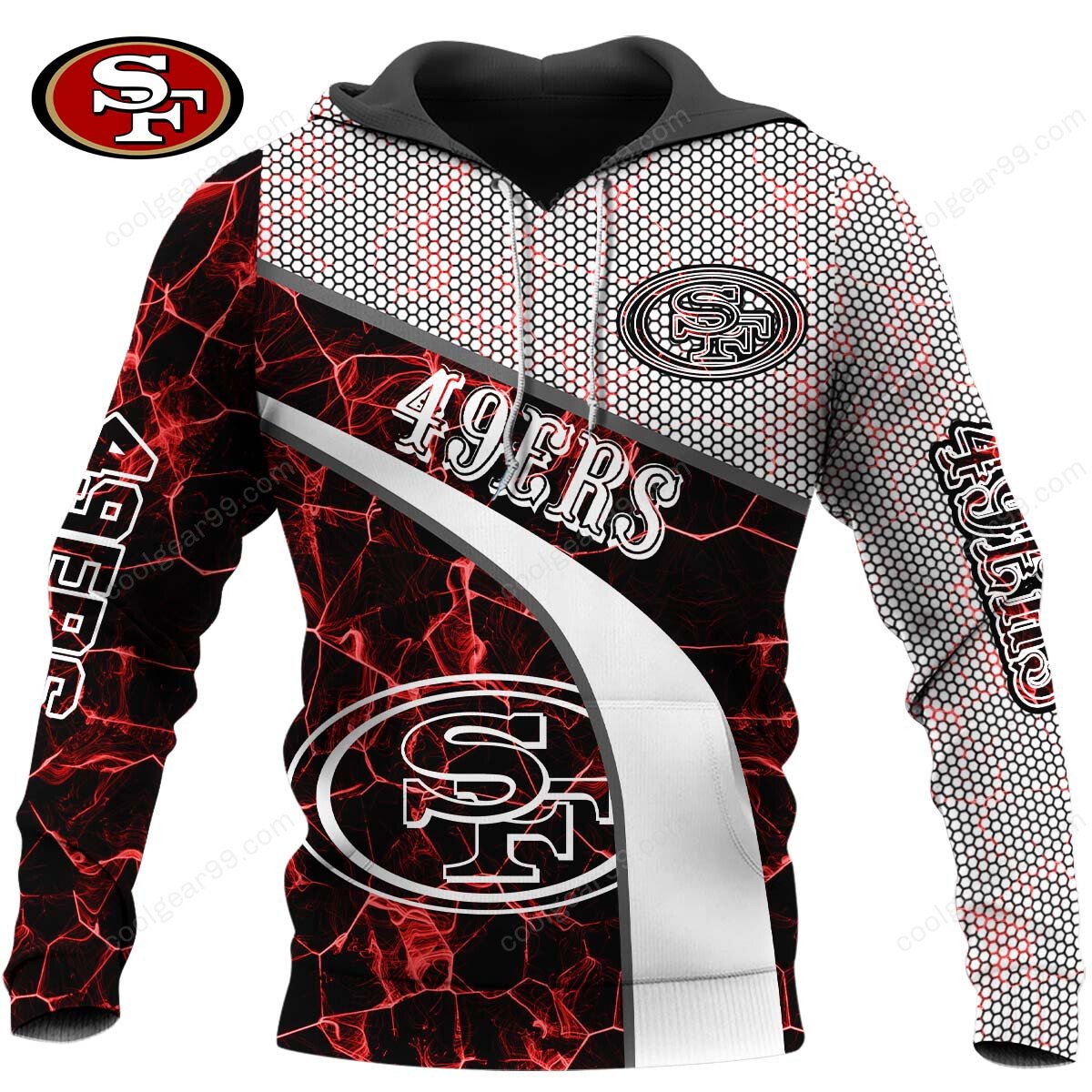 Buildercar - NFL x San Francisco 49ers Electric Marble Personalized Hoodie
