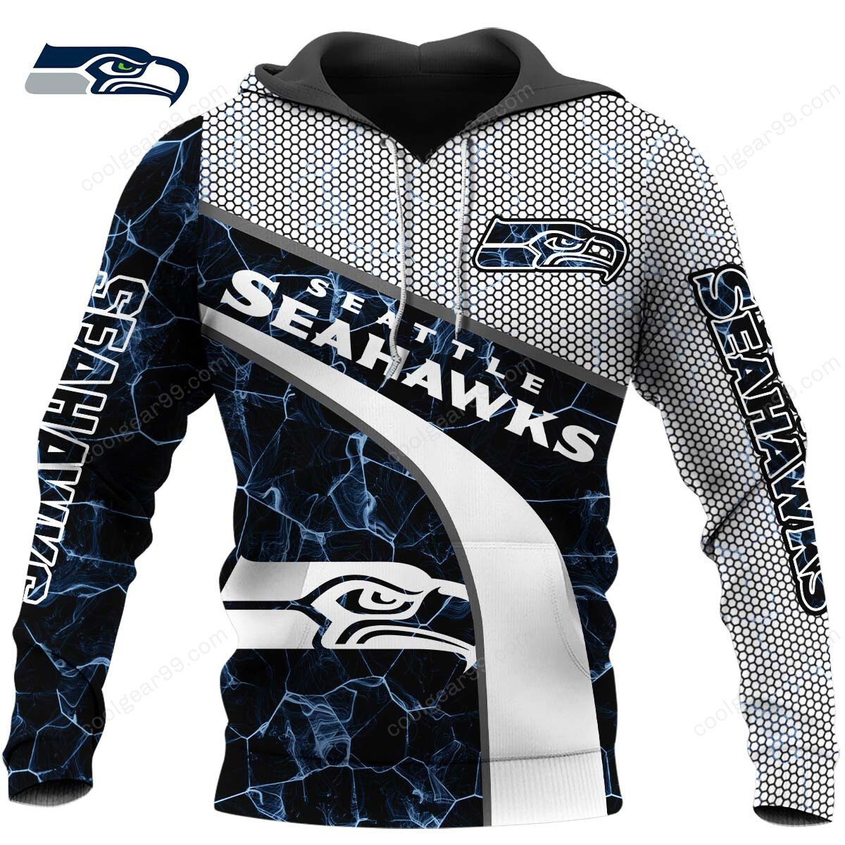Buildercar - NFL x Seattle Seahawks Electric Marble Personalized Hoodie