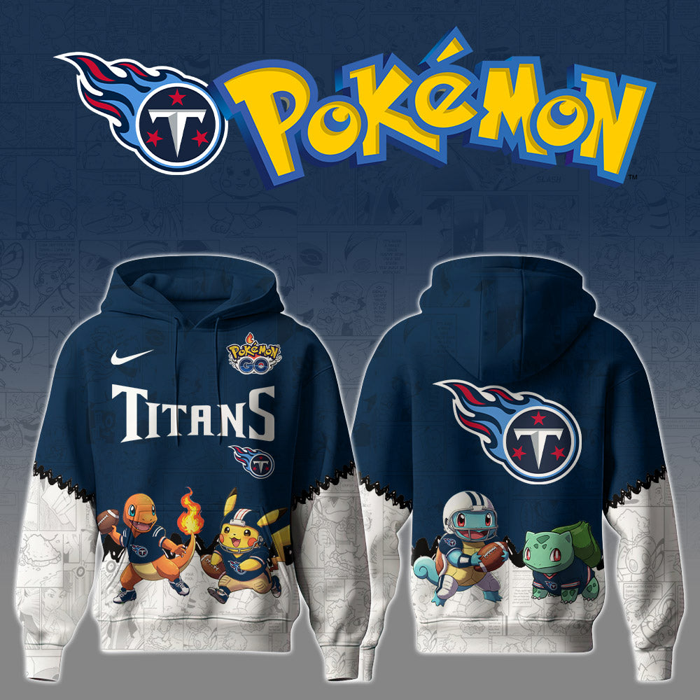Buildercar - NFL x Tennessee Titans x Pokémon 3D Hoodie
