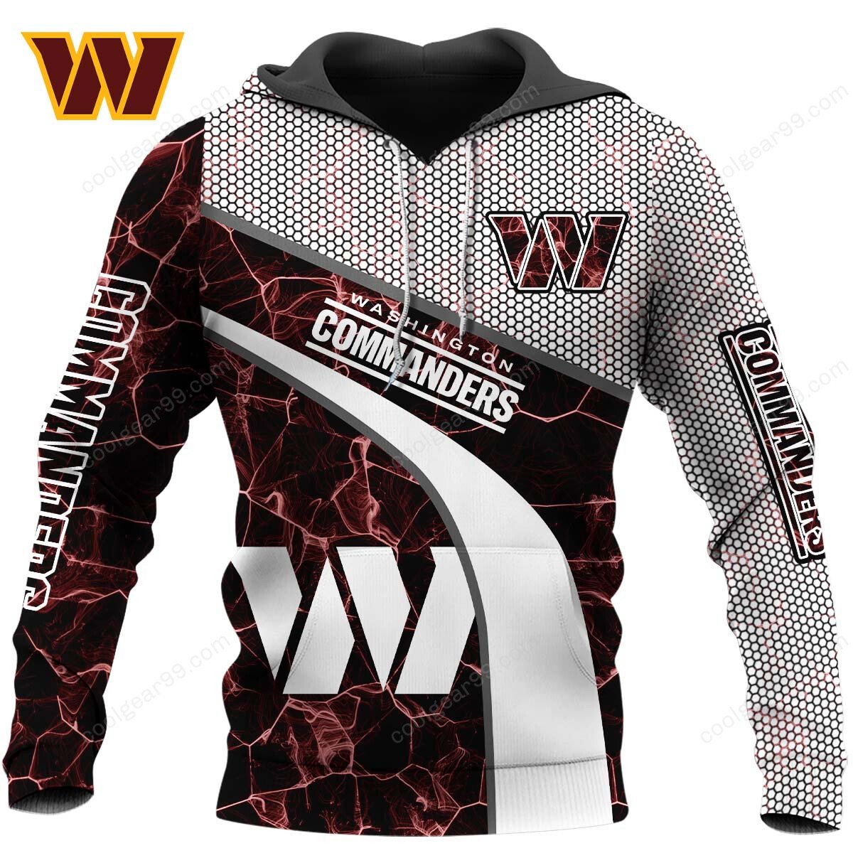 Buildercar - NFL x Washington Commanders Electric Marble Personalized Hoodie