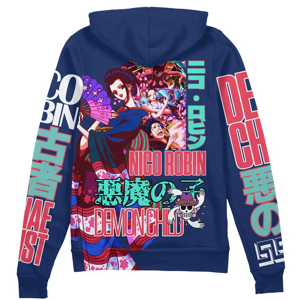 Buildercar - Nico Robin V2 One Piece Streetwear Zip Hoodie Jacket
