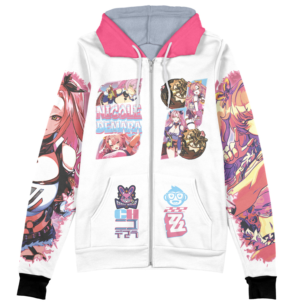 Buildercar - Nicole Demara Zenless Zone Zero Streetwear Zip Hoodie Jacket - Image 2