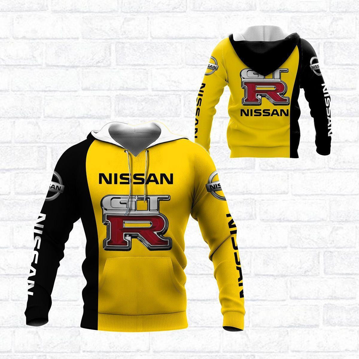 Buildercar - Nissan Gtr Black And Yellow, Nissan Lover Gift All Over Print Hoodie 192