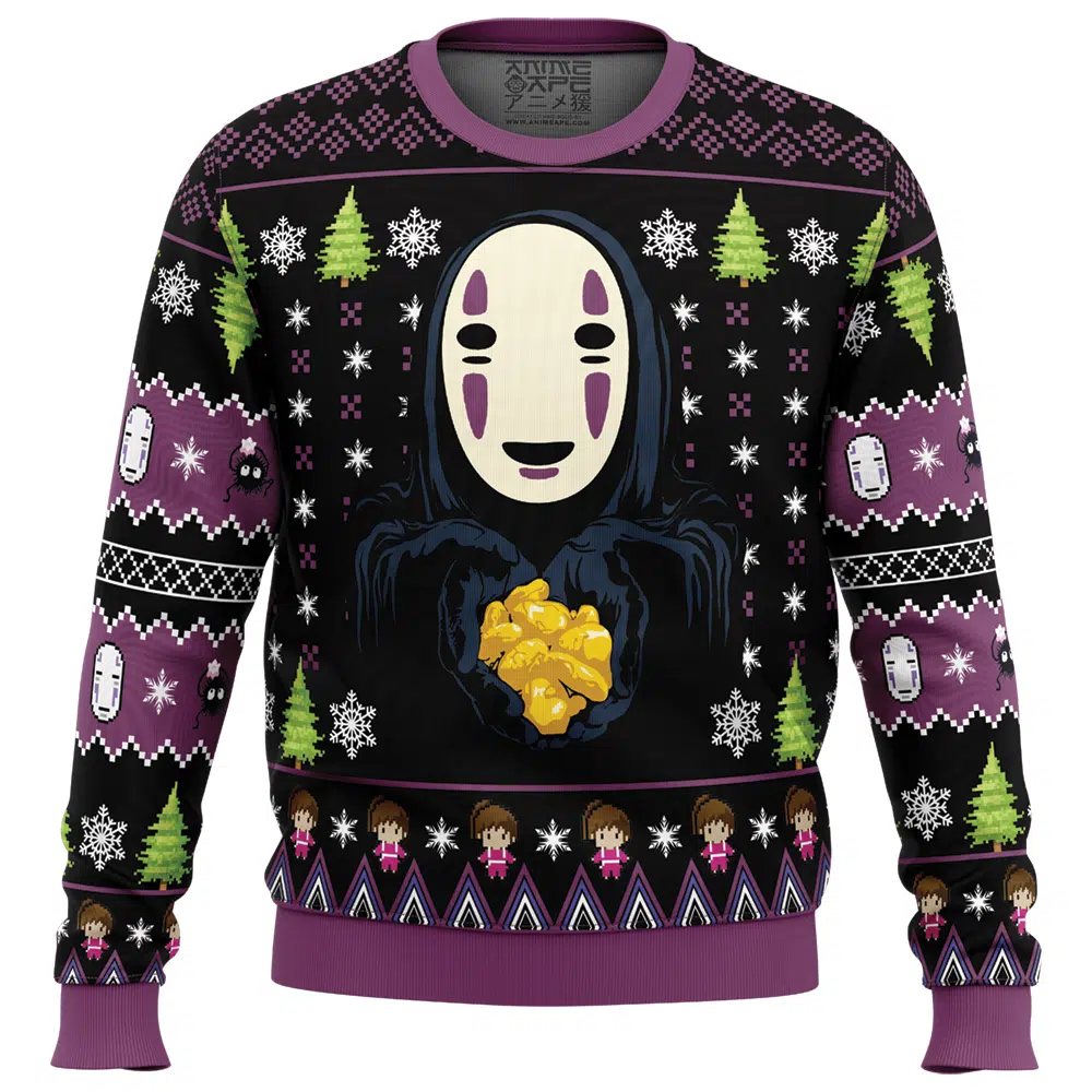 Buildercar - No Face Gold Nuggets Spirited Away Ugly Christmas Sweater
