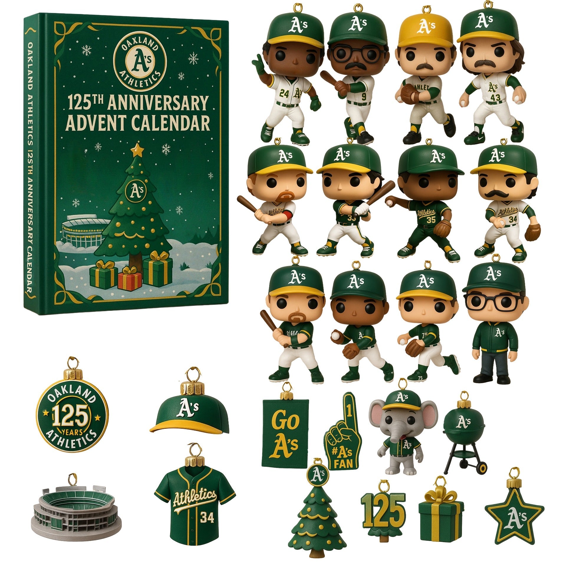 Buildercar - Oakland Athletics Advent Calendar 2025 125TH ANNIVERSARY -2D Acrylic