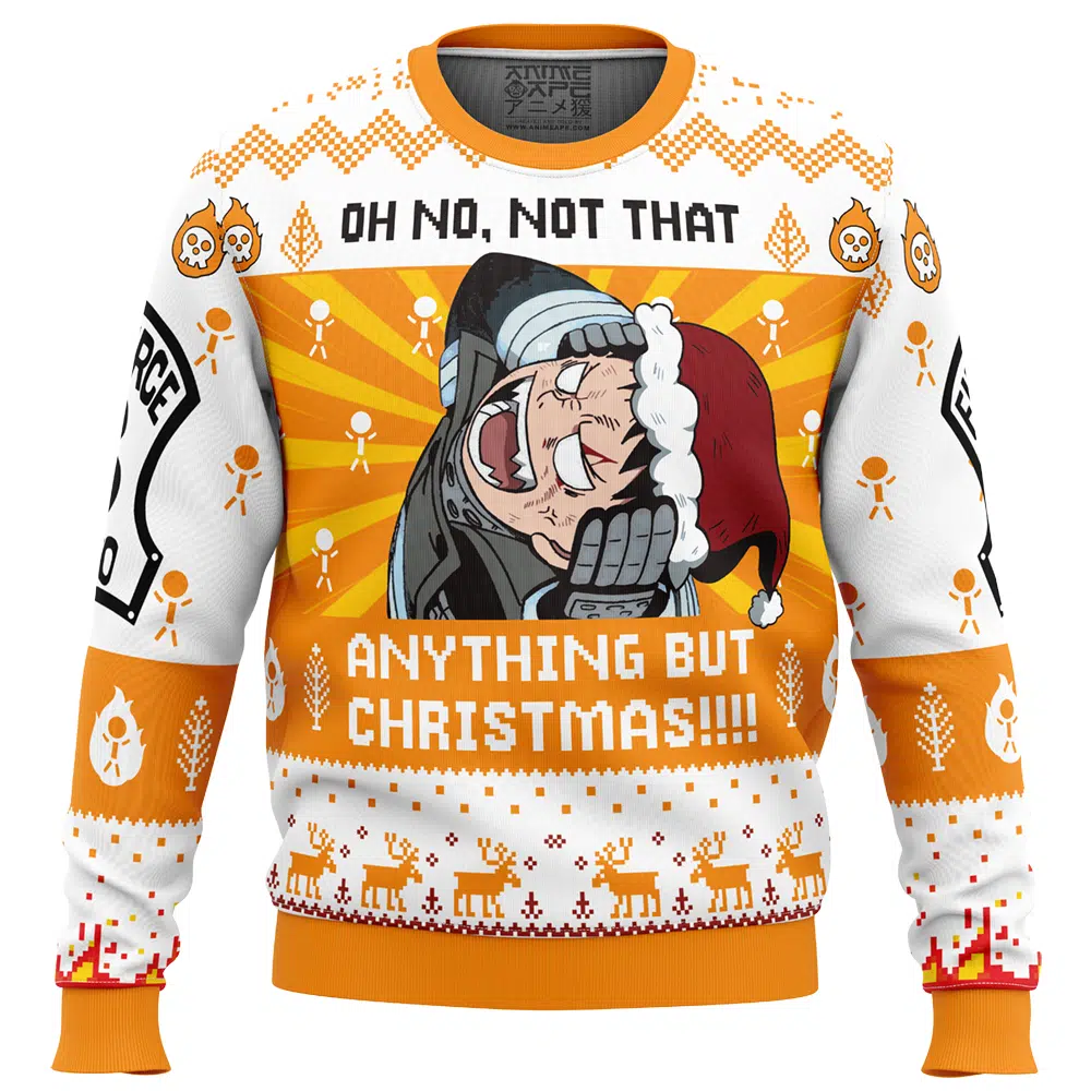 Buildercar - Oh No, Not That Anything But Christmas Fire Force Ugly Christmas Sweater