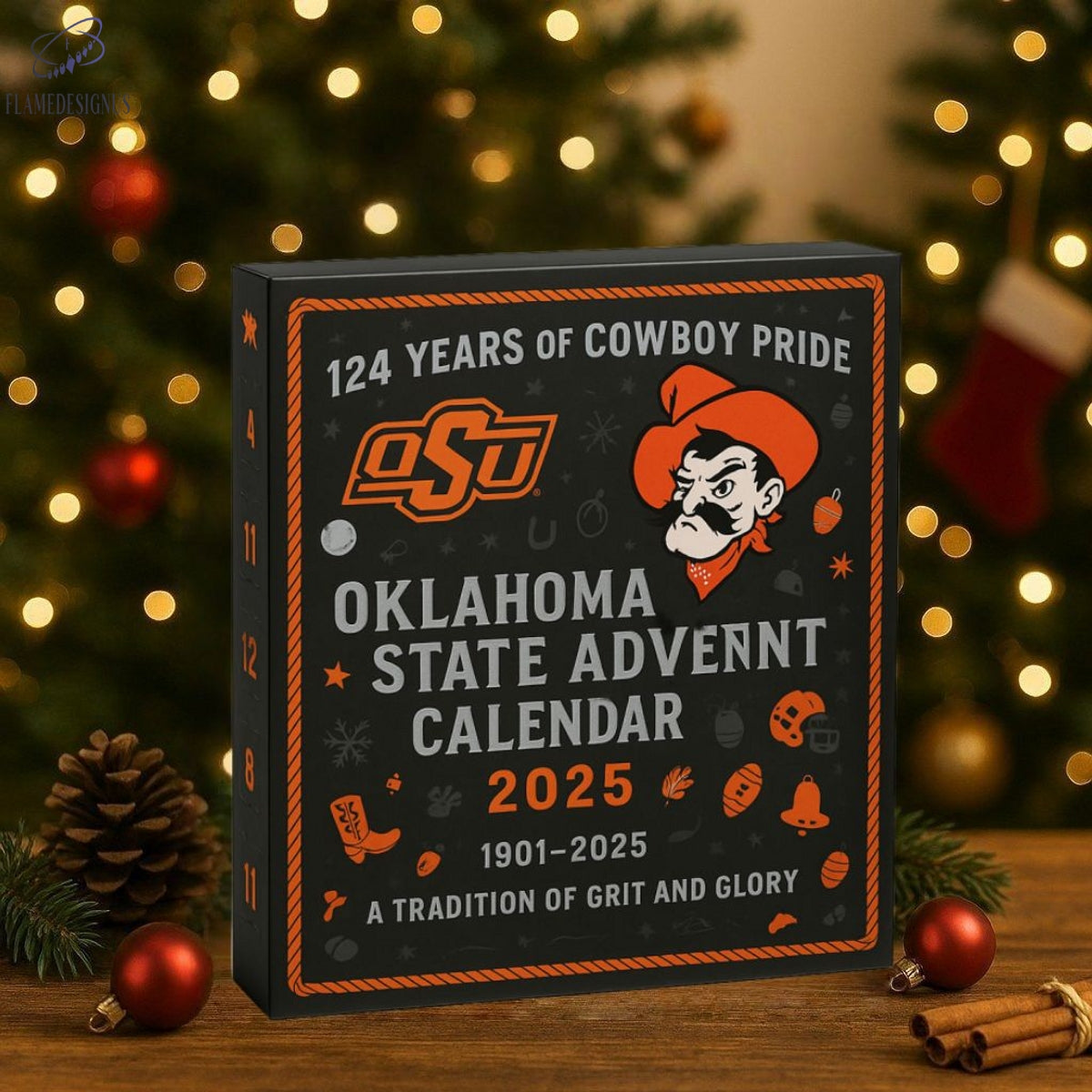 Buildercar - Oklahoma State Cowboys 124th Anniversary Advent Calendar -2D Acrylic