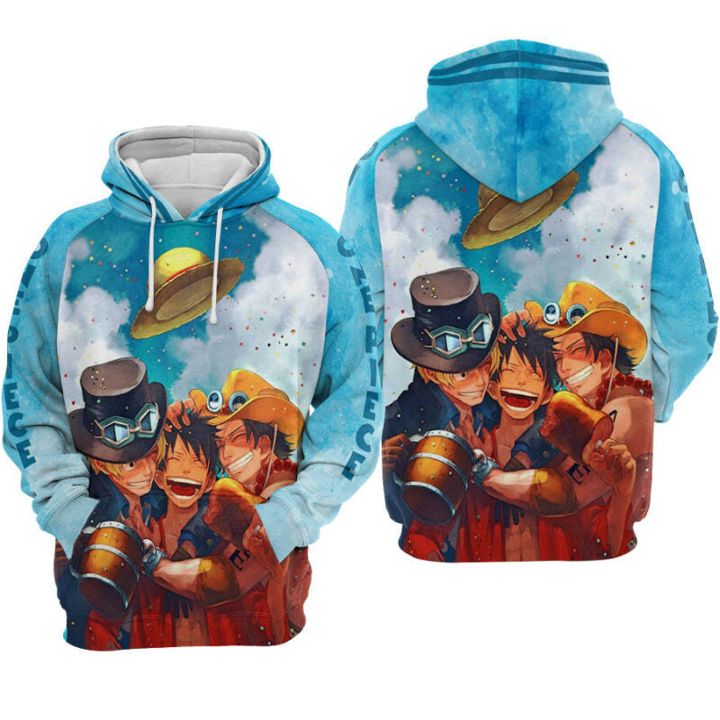 Buildercar - One Piece Ace Luffy Sabo Hoodie