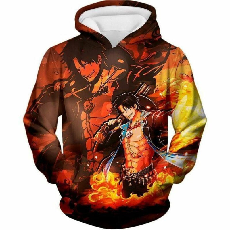 Buildercar - One Piece Whitebeard Pirate Commander Fire Fist Ace Over Print 3d Hoodie