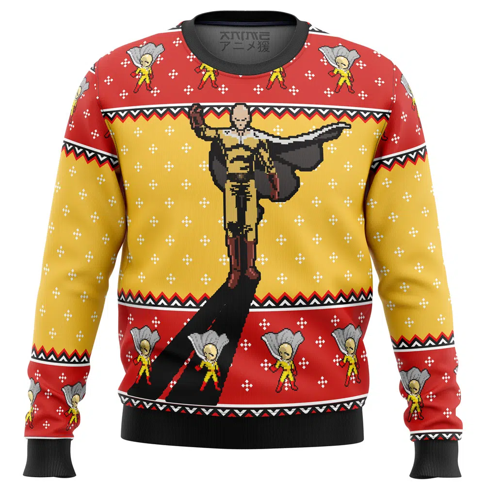 Buildercar - One Punch Man Saitama Shadow Ugly Christmas Sweater
