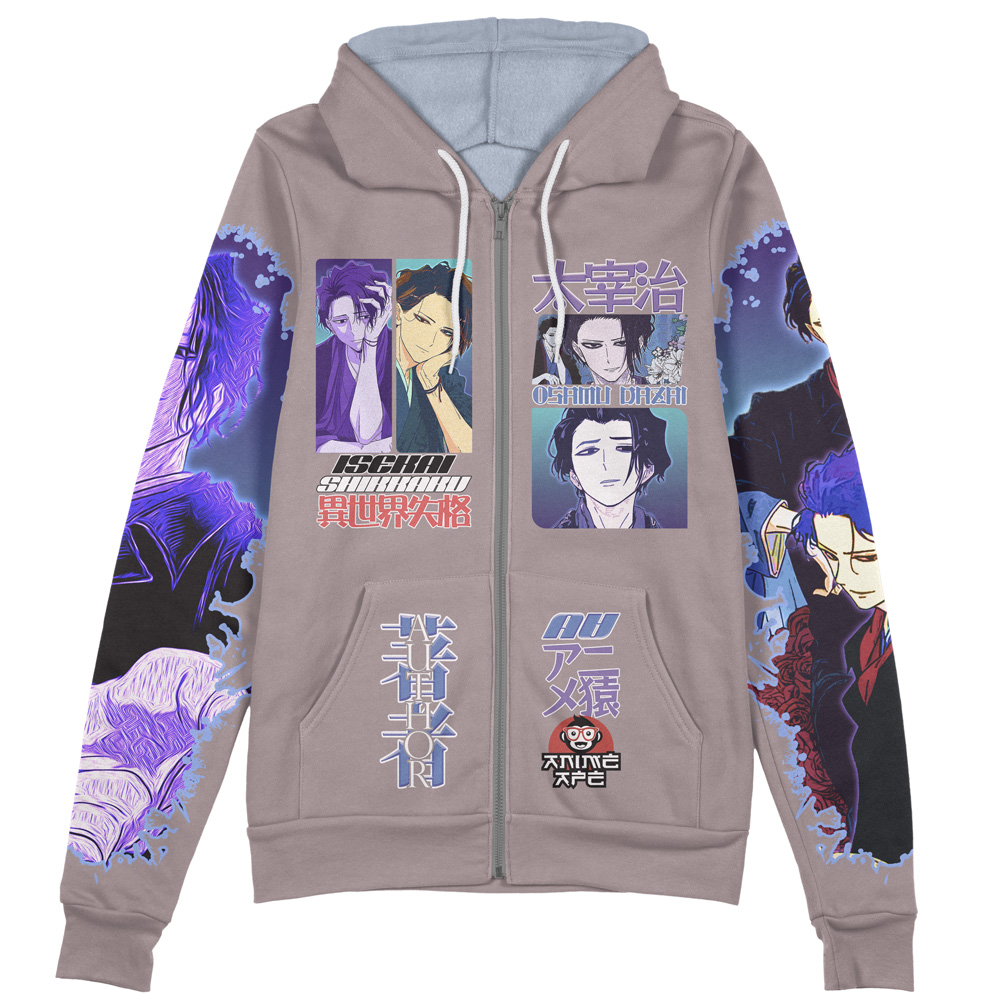 Buildercar - Osamu Dazai No Longer Allowed in Another World Streetwear Zip Hoodie Jacket - Image 2