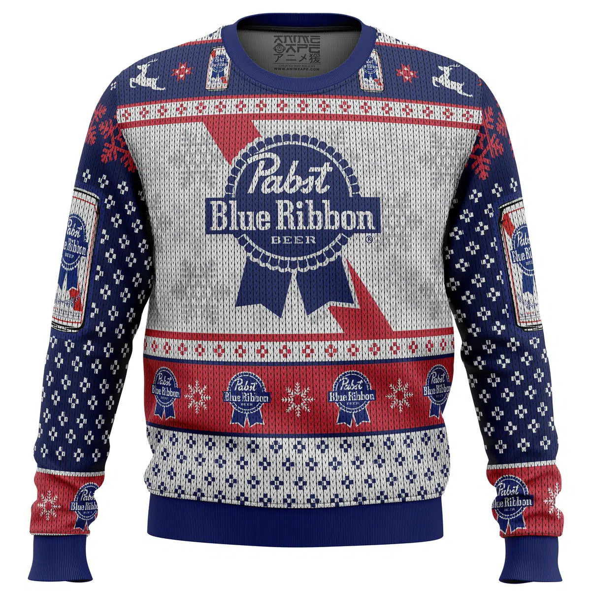 Buildercar - Pabst Blue Ribbon Ugly Christmas Sweater