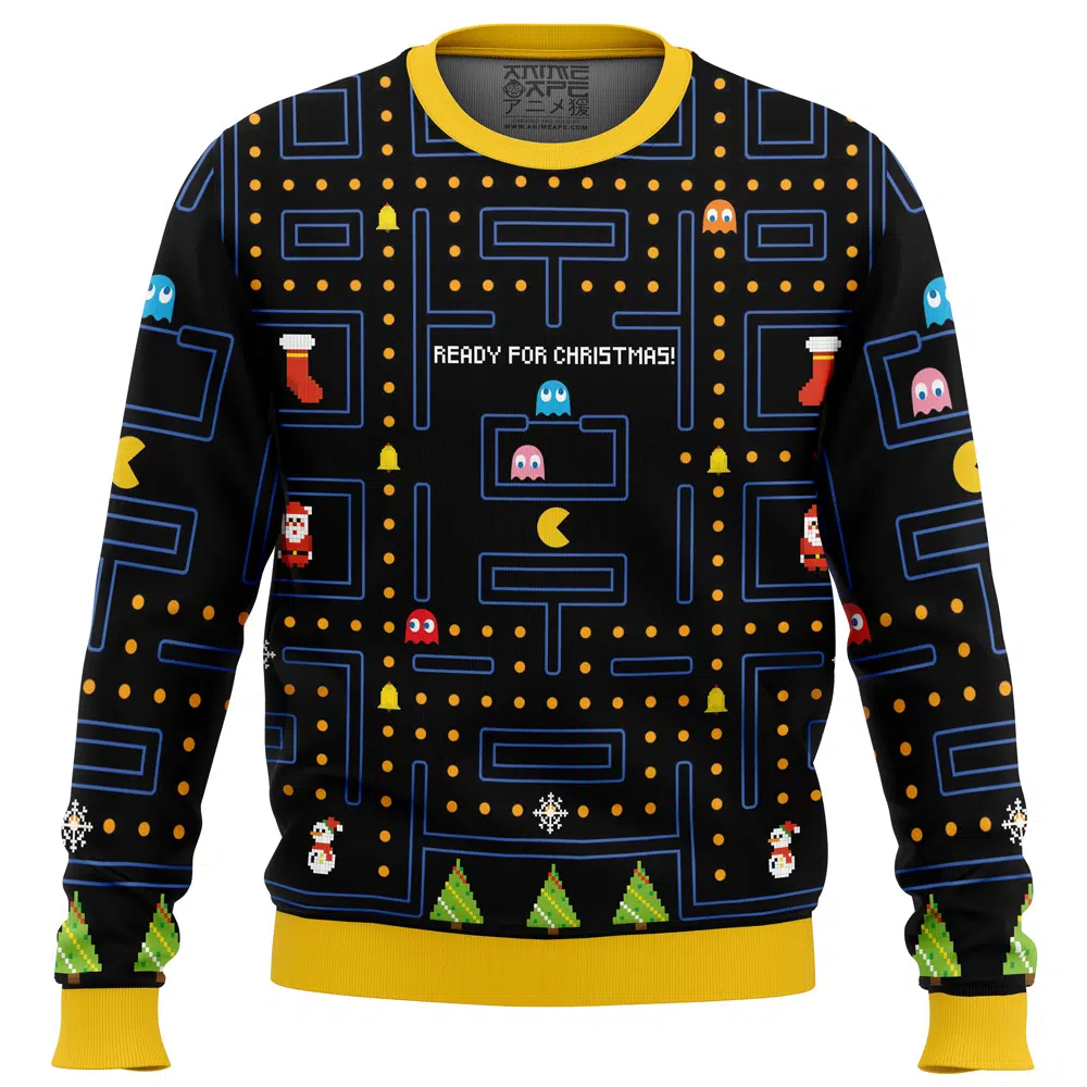 Buildercar - Pac Man Ready for Christmas Ugly Christmas Sweater