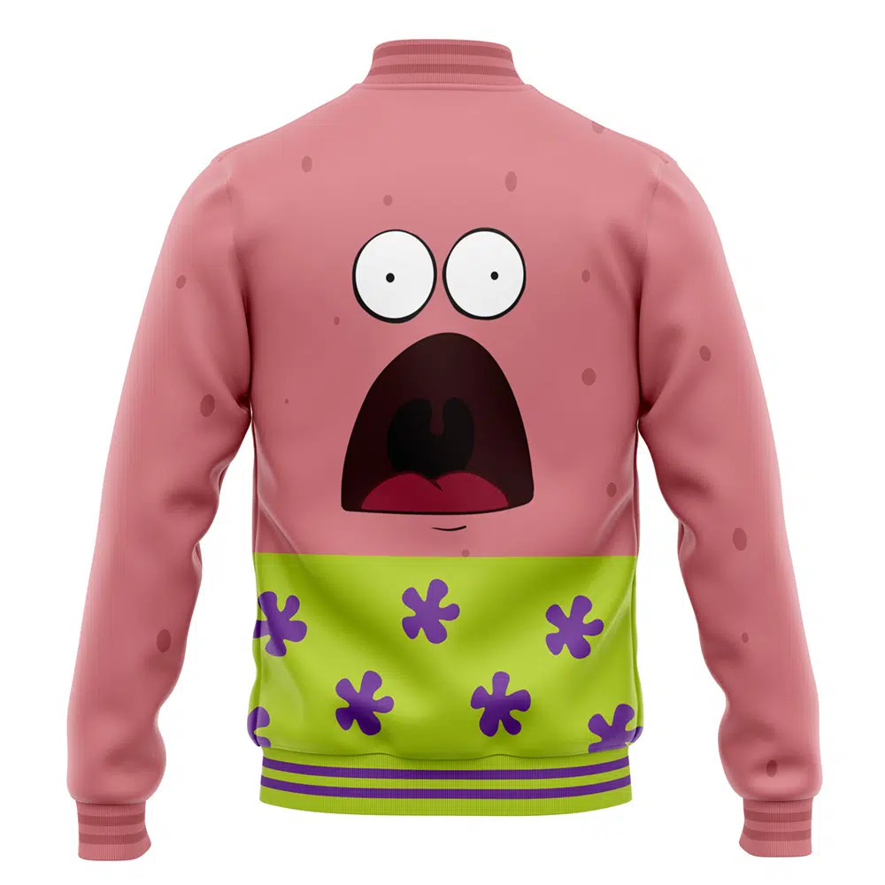 Buildercar - Patrick Face Spongebob Squarepants Varsity Jacket