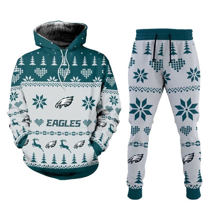 Buildercar - Philadelphia Eagles Christmas Patterns Hoodie & Jogger 