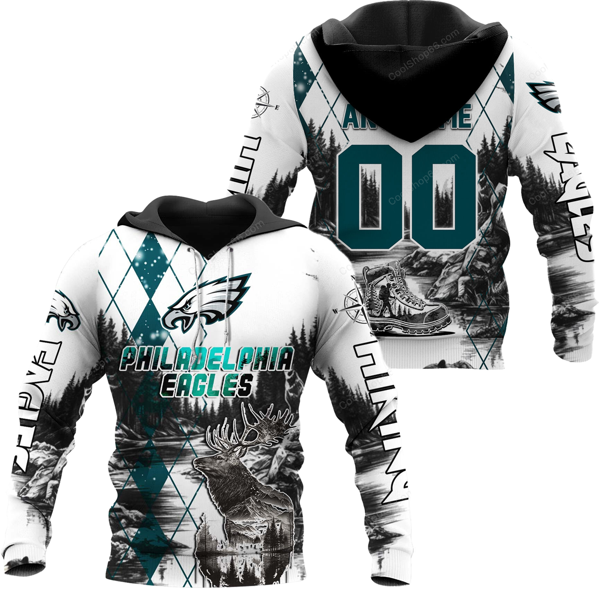 Buildercar - Philadelphia Eagles Hiking x NFL Custom Name & Number Hoodie