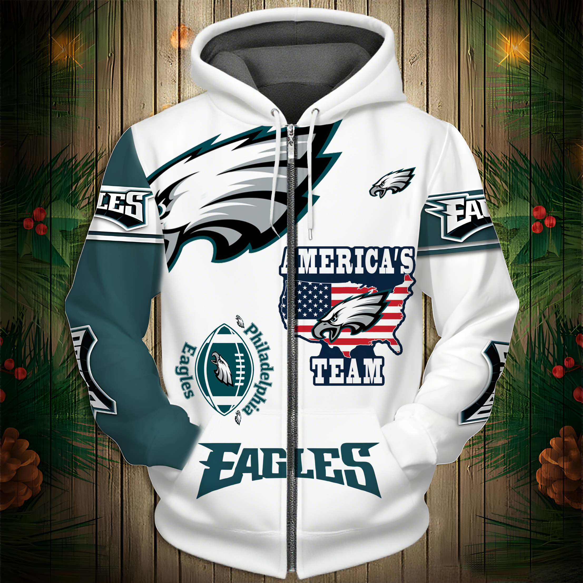 Buildercar - Philadelphia Eagles Hoodie Unisex NFL Pullover Hoodie for Football Fans hm10112568