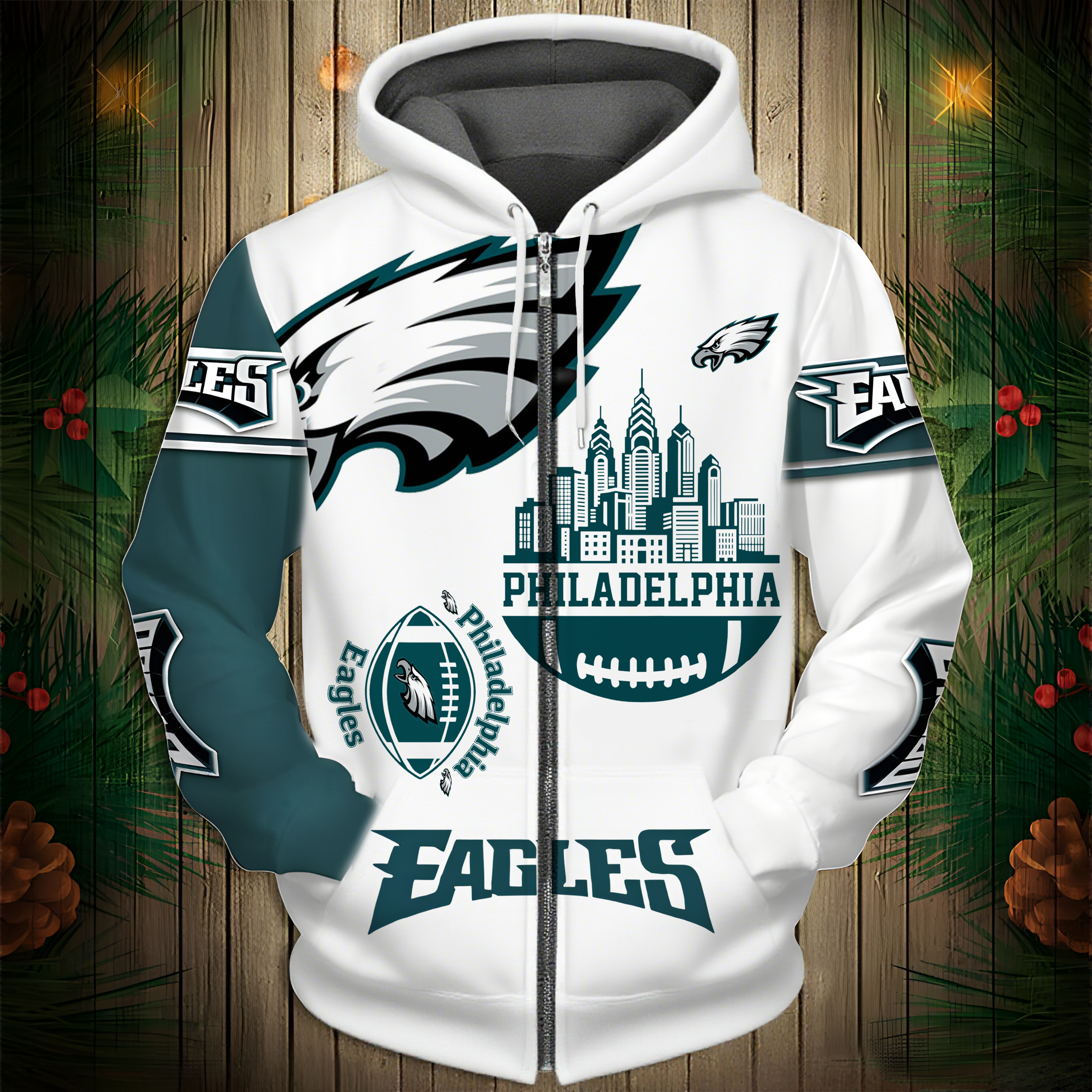Buildercar - Philadelphia Eagles Hoodie Unisex NFL Pullover Hoodie for Football Fans hm10112617