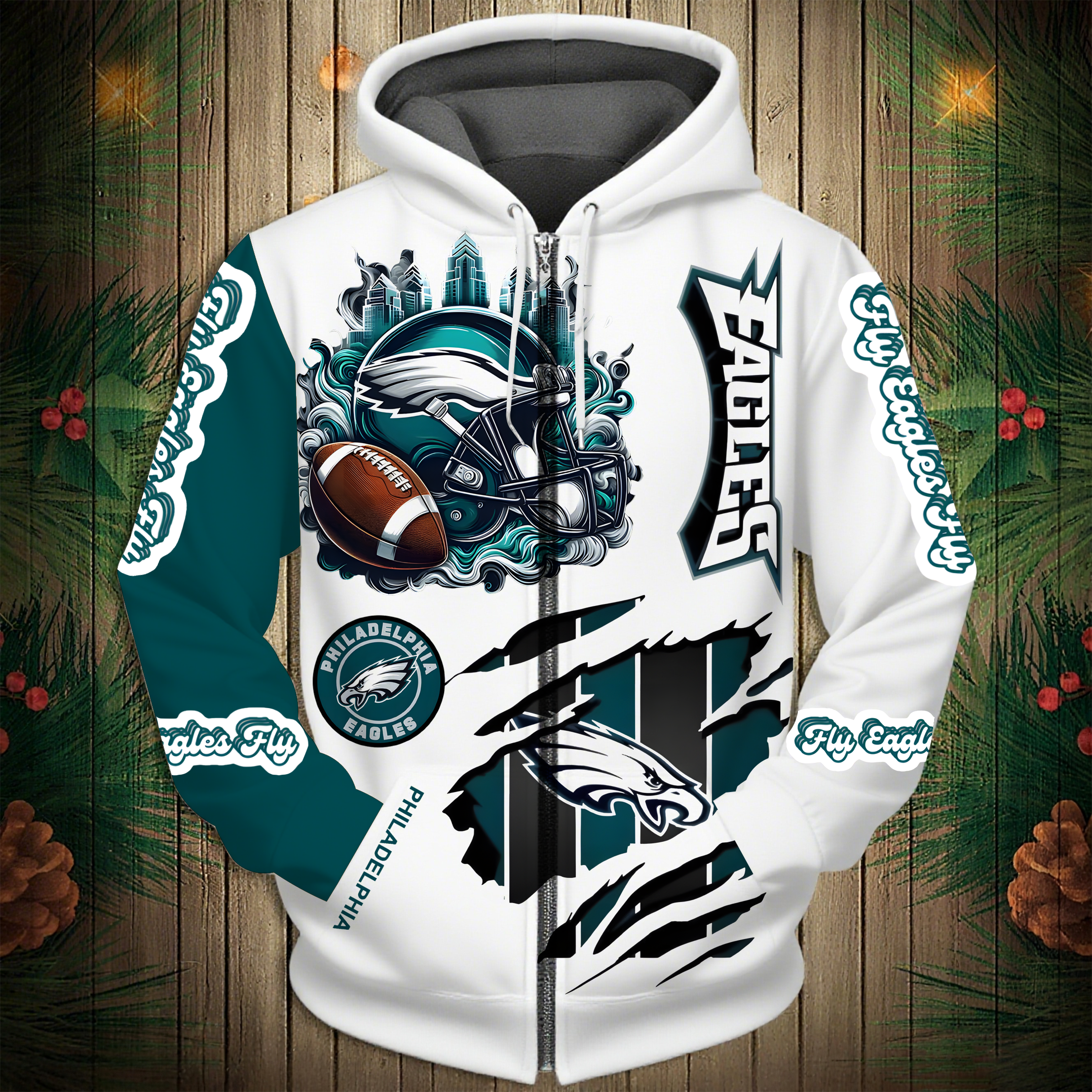 Buildercar - Philadelphia Eagles Hoodie Unisex NFL Pullover Hoodie for Football Fans hm10112669