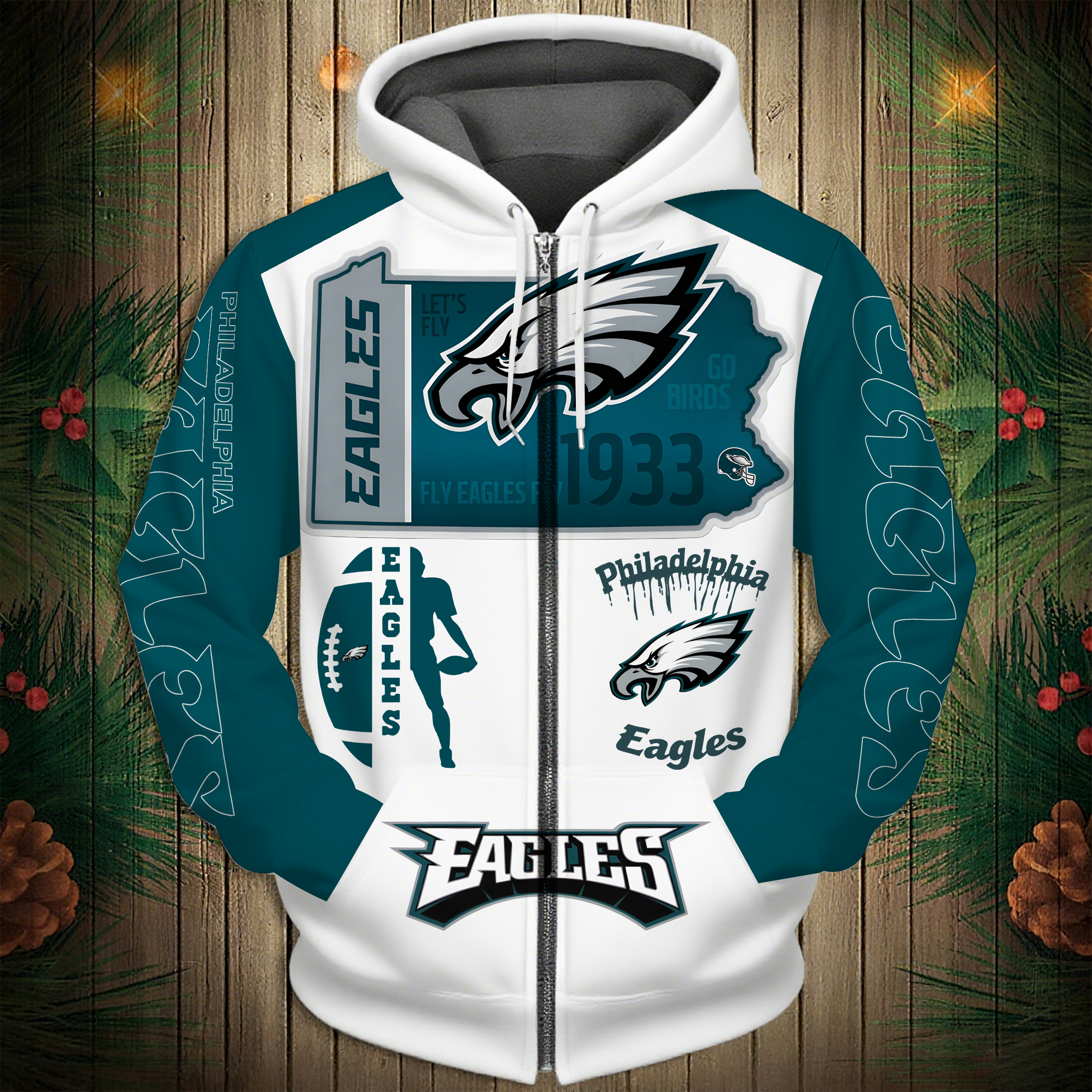 Buildercar - Philadelphia Eagles Hoodie Unisex NFL Pullover Hoodie for Football Fans hm10112702