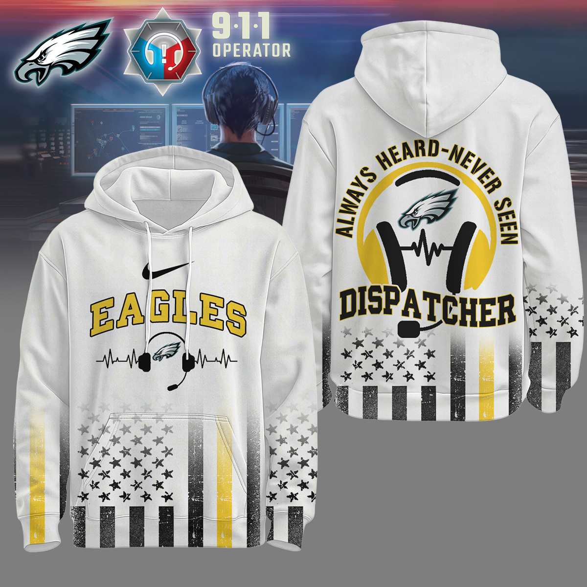 Buildercar - Philadelphia Eagles | Premium NFL Dispatcher Fan Hoodie