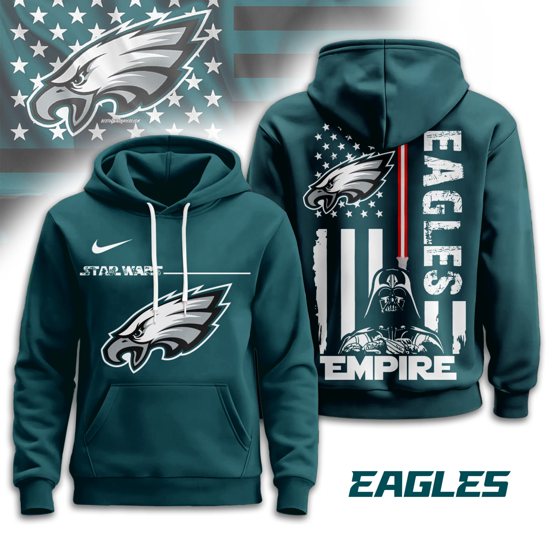Buildercar - Philadelphia Eagles | Premium NFL Starwars Empire Hoodie