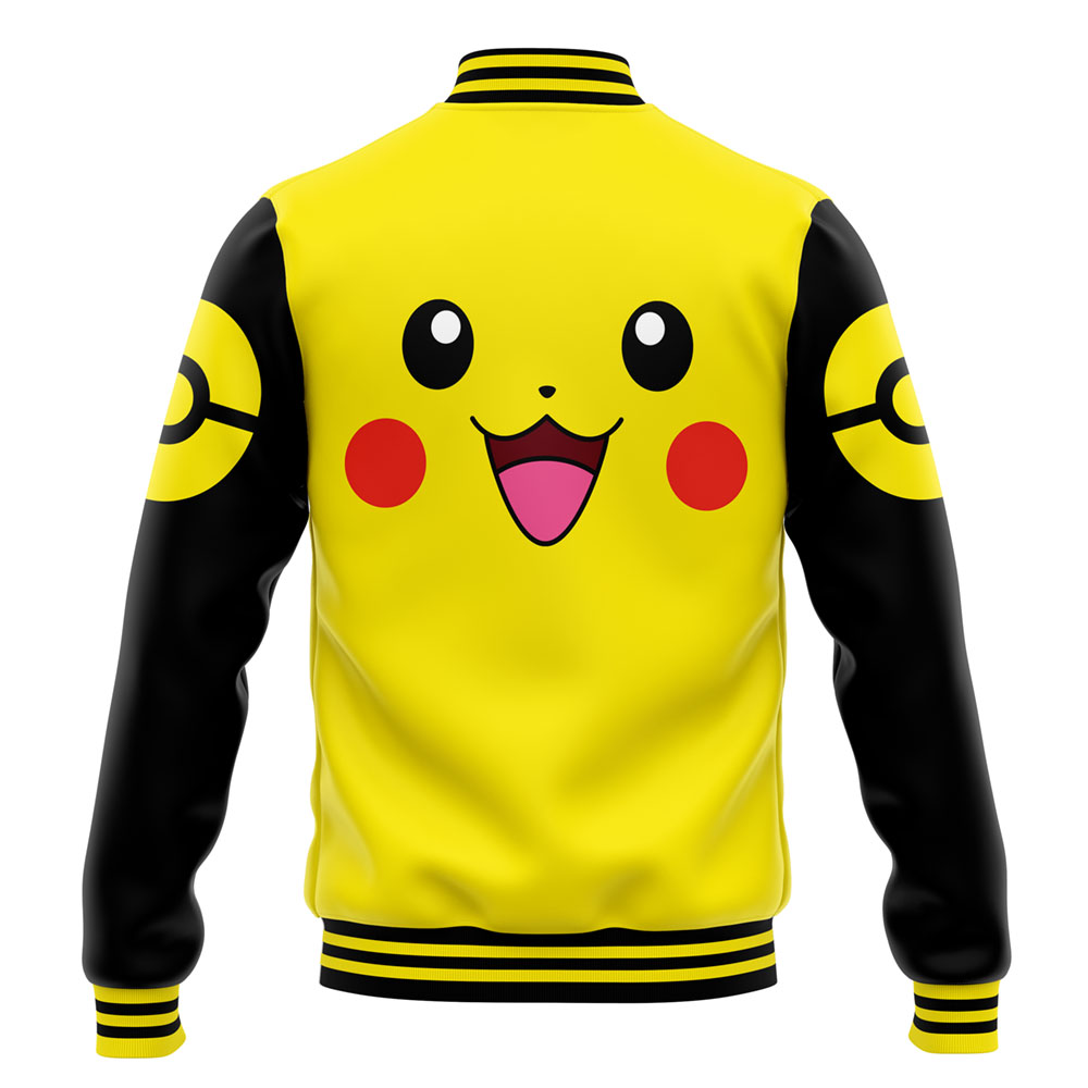 Buildercar - Pikachu Face Pokemon Varsity Jacket