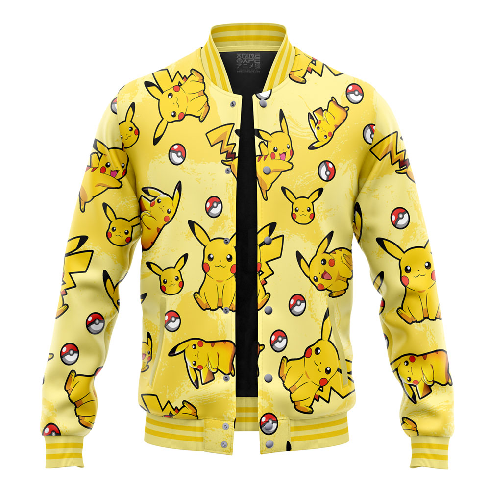 Buildercar - Pikachu Pattern Pokemon Varsity Jacket