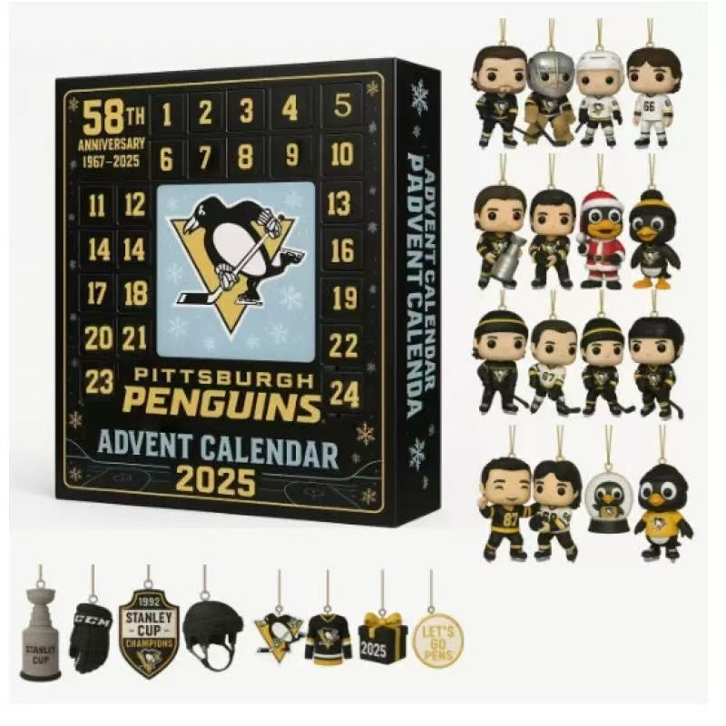 Buildercar - Pittsburgh Penguins Advent Calendar | 58 Years of Pens Hockey -2D Acrylic