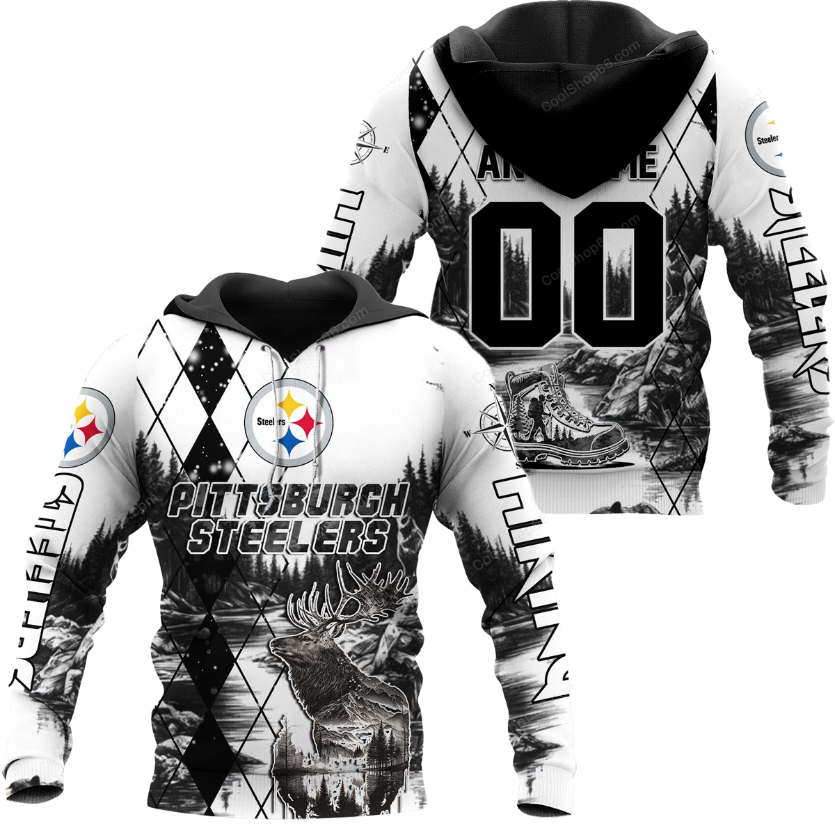 Buildercar - Pittsburgh Steelers Hiking x NFL Custom Name & Number Hoodie