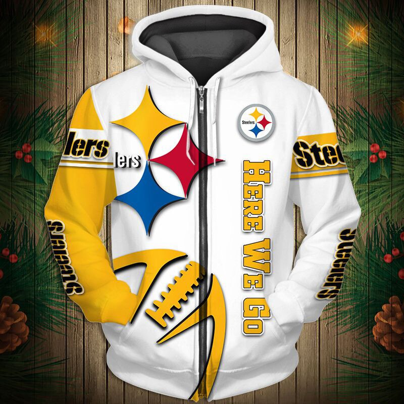 Buildercar - Pittsburgh Steelers Hoodie Unisex NFL Pullover Hoodie for Football Fans hm10112535
