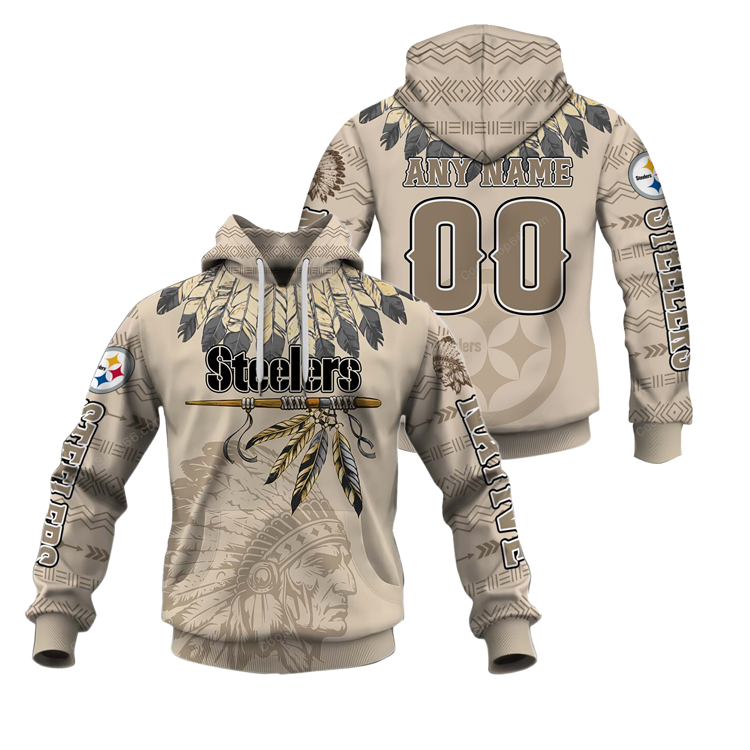 Buildercar - Pittsburgh Steelers Native American Heritage x NFL Custom Name & Number Hoodie